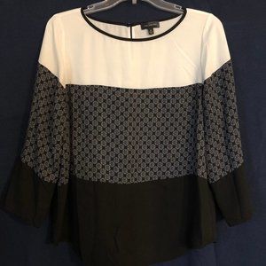 The Limited Black & Cream Blouse Stripe